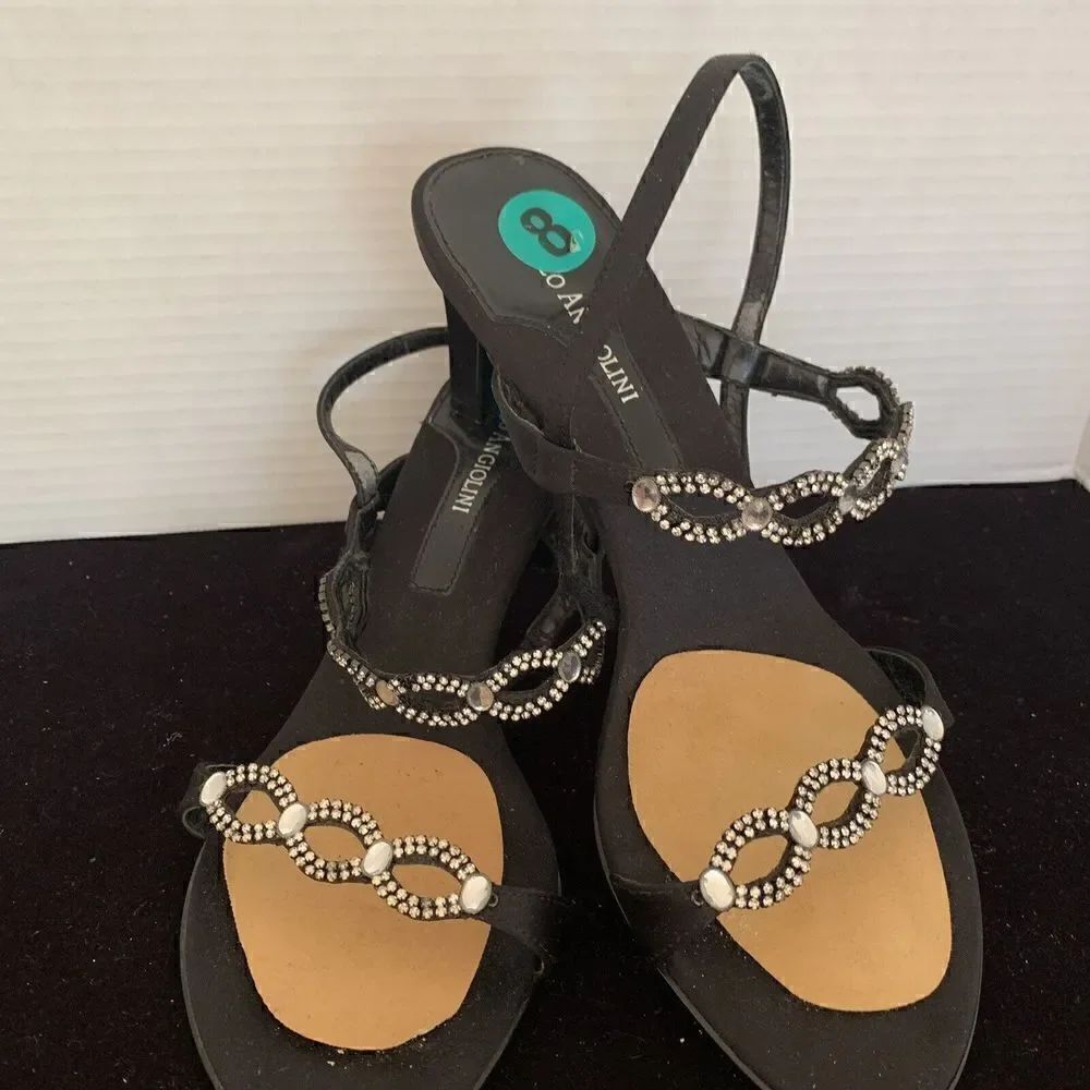 Enzo Angiolini Eaadam Slingback and Rhinestone Sandals Size 8